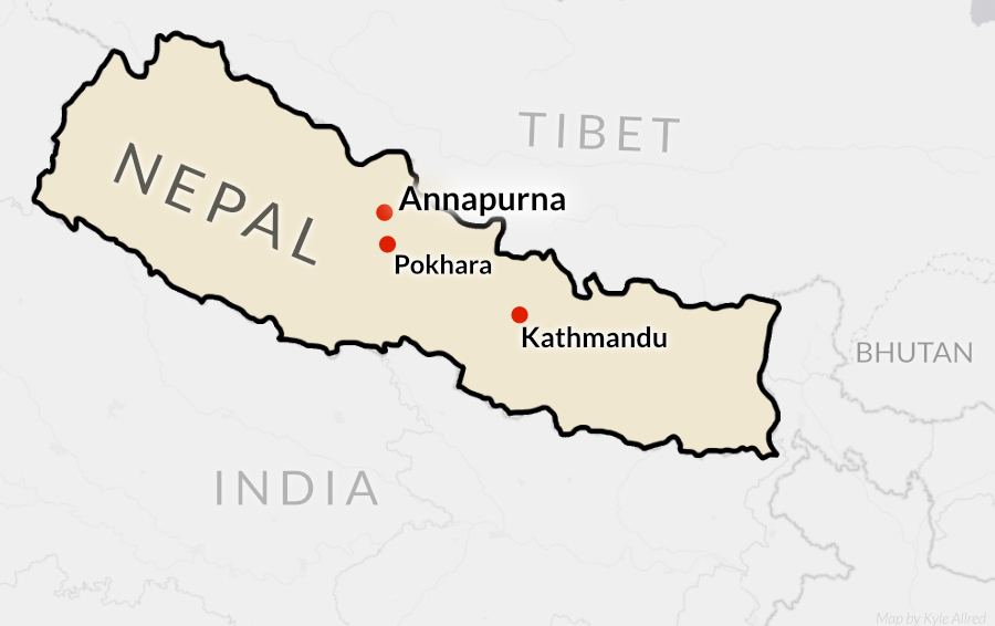 Nepal Map Annapurna