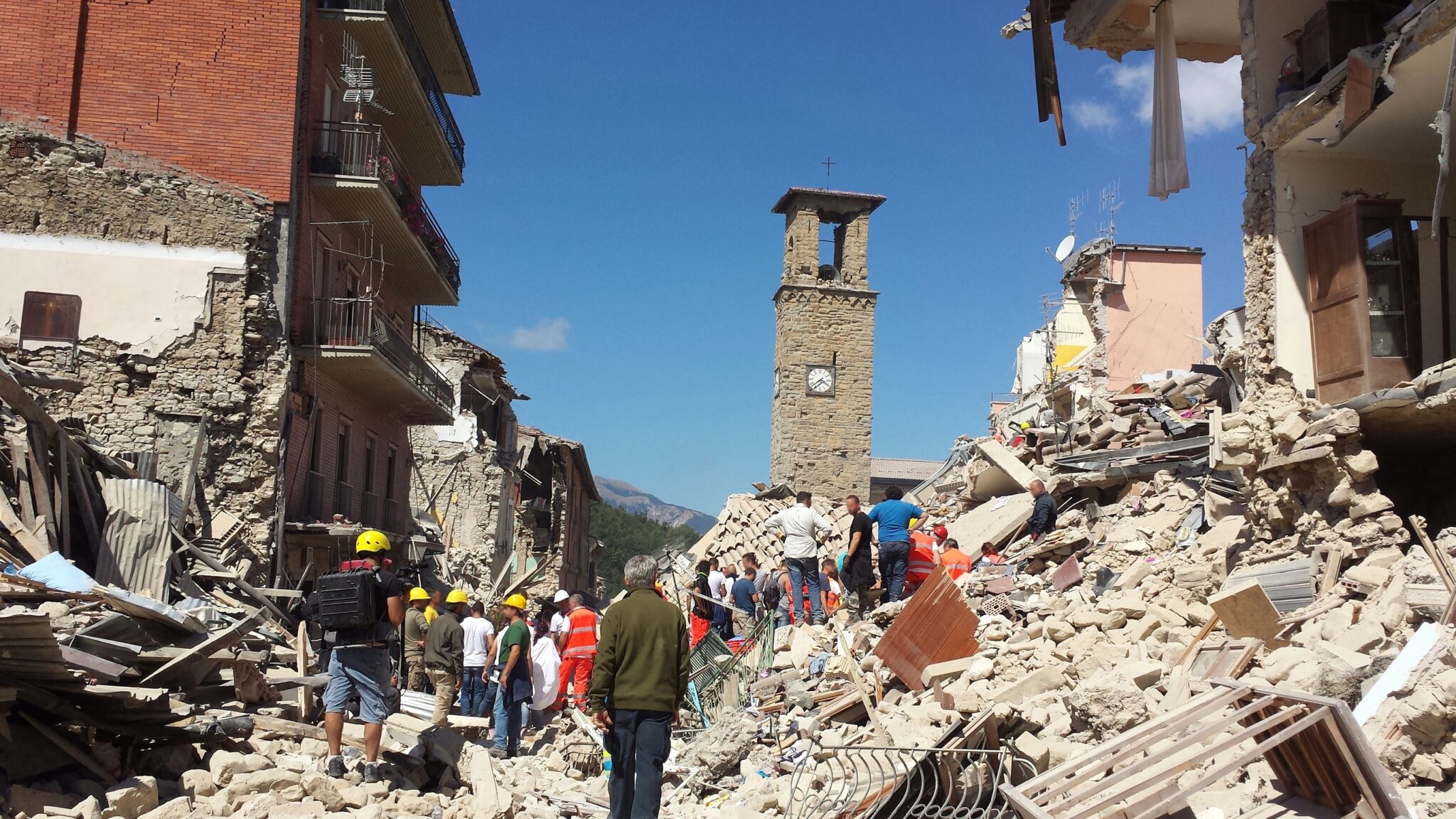 Amatrice on 24 August, 2016 after the earthquake